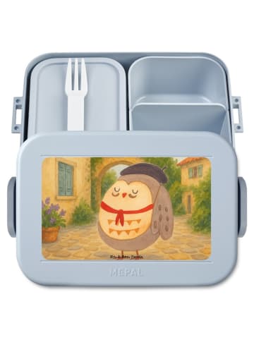 Mr. & Mrs. Panda Bento Box Eule Frankreich Design ohne Spruch in Blau Pastell