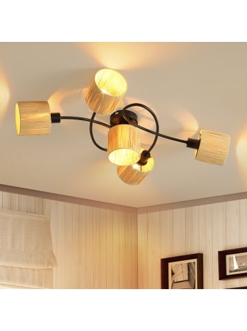 ZMH Deckenleuchte in Schwarz 5-flammige E14 schwenkbar Flurlampe