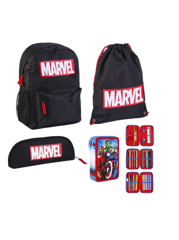COFI 1453 Marvel Schulpaketangebot Komplett-Set bestehend Rucksack in Schwarz