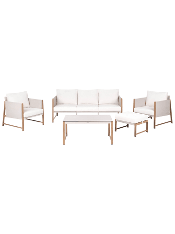 Beliani 5-tlg Sitzgruppe NOLA in Beige/Braun