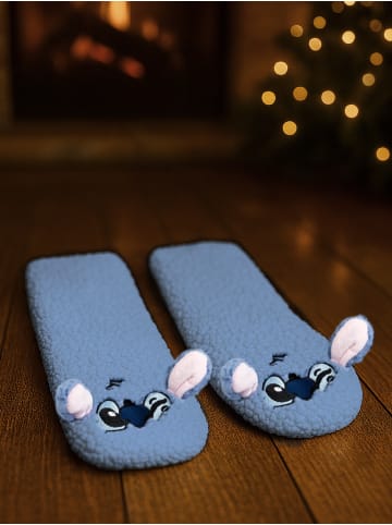 Lilo & Stitch Disney Lilo & Stitch Hüttensocken Sherpa Haussocken Kuschelsocken in blau