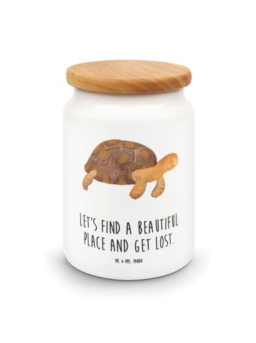Mr. & Mrs. Panda Teedose Schildkröte MHerzieren mit Spruch in Weiß