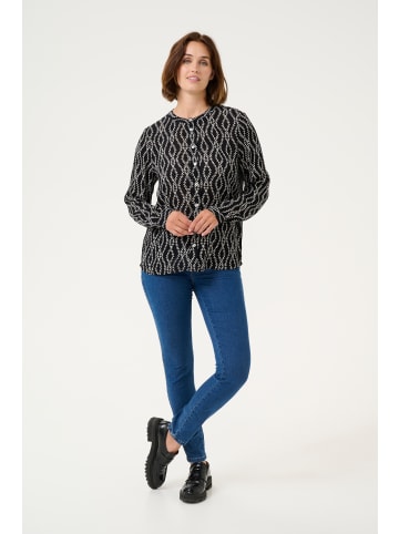 Kaffe Langarm - Hemd KAjaden Regular fit in Black/Chalk Print