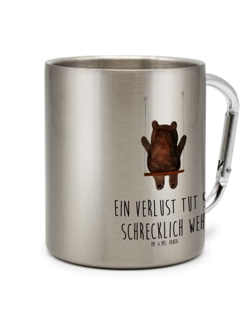 Mr. & Mrs. Panda thermotasse Bär Schaukel mit Spruch in Silber