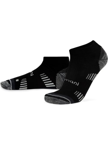 normani 2 Merino Trekking Sneaker-Socken mit Frotteesohle in Schwarz