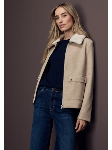 Street One Jacke mit abnehmbarem Kragen in Beige