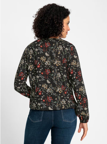 WITT WEIDEN Langarm-Bluse in schwarz-ocker-bedruckt