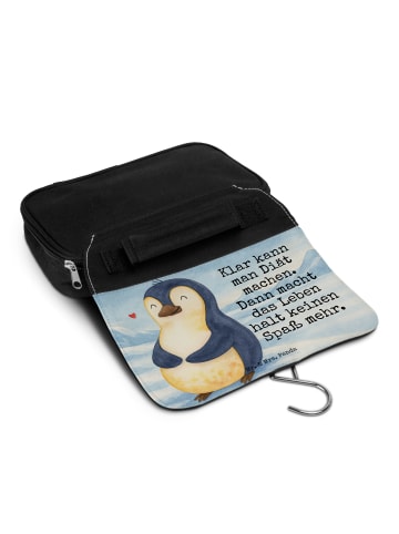 Mr. & Mrs. Panda Waschtasche Pinguin Diät Design mit Spruch in Weiß