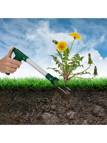 relaxdays Unkrautstecher in Grün/ Silber