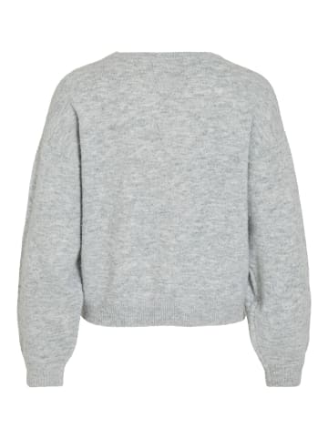 Vila Strickpullover in Light Grey Melange