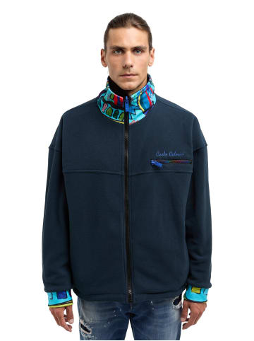 Carlo Colucci Funktions-Kapuzensweatjacke De Vigili in Navy / Mehrfarbig