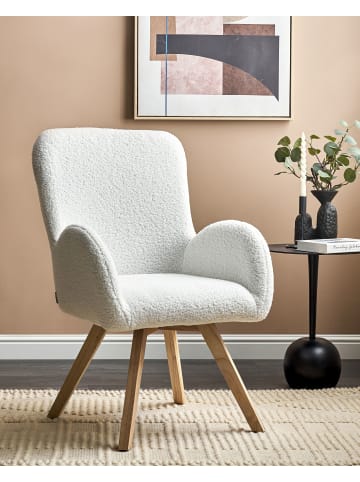 Beliani Sessel BJARN in Weiß/Braun - (W) 60 x (H) 90 x (L) 55 cm