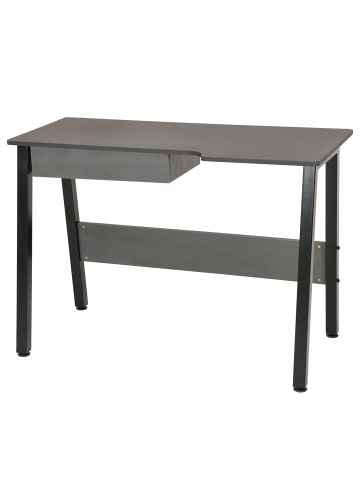home24 home24 Schreibtisch aus lackiertem MDF & Stahlgestell in Grau/Schwarz in Grau / Schwarz