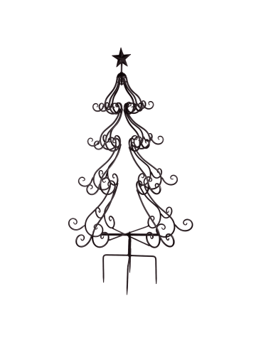 UNUS Gartenstecker Weihnachtsbaum in Schwarz