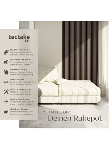 tectake Akustikpaneele aus MDF und Echtholzfurnier - Eiche grau