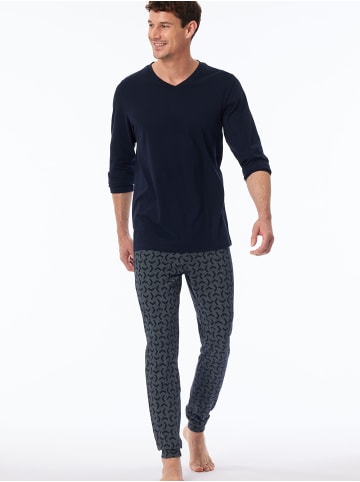 Schiesser Pyjama Casual Essentials in Dunkelblau