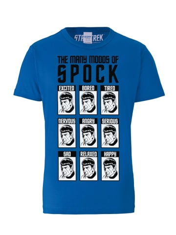 Logoshirt T-Shirt Star Trek - Moods of Spock in blau