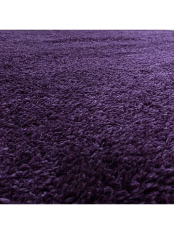 KADIMA DESIGN Teppich Hochflor Shaggy Waschbar Einfarbig SALZACH Strapazierfähig in Violett
