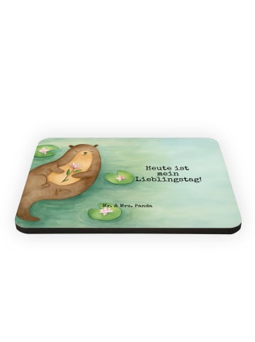 Mr. & Mrs. Panda Pinnwand Magnet Otter Seerose Design mit Spruch in Weiß