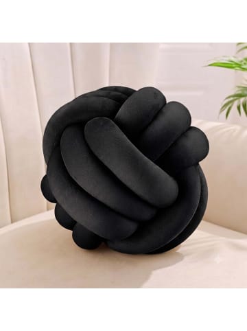relaxdays Knotenkissen in Schwarz - Ø 25 cm