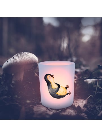 Mr. & Mrs. Panda Glaswindlicht Pinguin Lachen ohne Spruch in Transparent