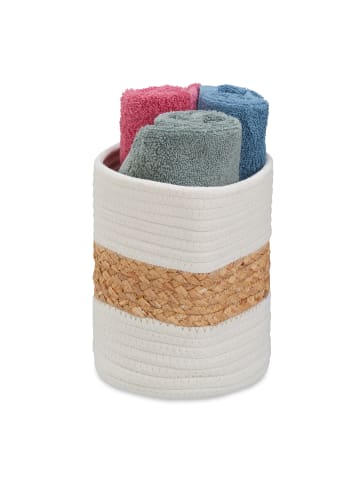 relaxdays Aufbewahrungskorb in Creme/ Natur - (H)20 x Ø 18 cm
