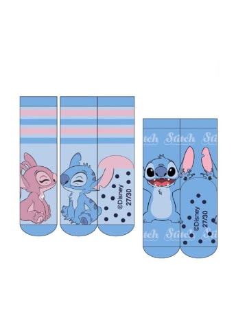 Lilo & Stitch 2-Paar Anti-Rutsch-Socken Kinderstrümpfe mit Motiv 35/38