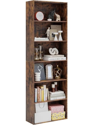 COSTWAY 6-stöckig Bücherregal 60 x 23,5 x 178 cm in Braun