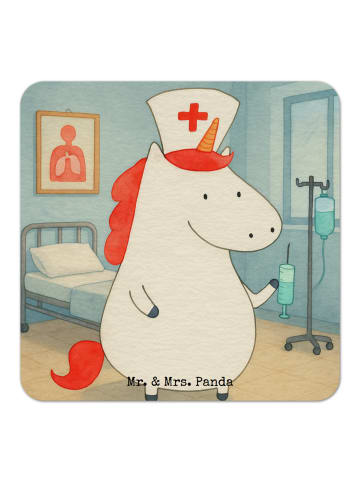Mr. & Mrs. Panda Bierdeckel Einhorn Krankenschwester Design ohne... in Weiß