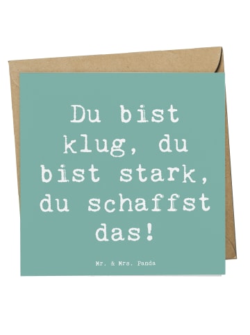 Mr. & Mrs. Panda Deluxe Karte Spruch Erster Schultag Motivation ... in Meeresbrise