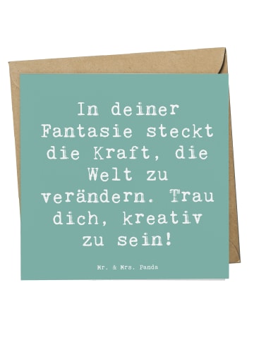 Mr. & Mrs. Panda Glückwunschkarte Spruch Die Freude an der Kreat... in Meeresbrise