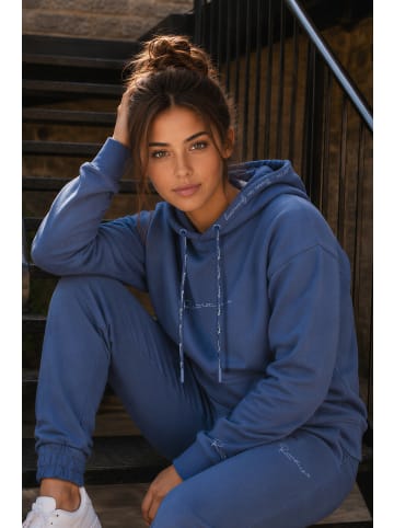 Reichstadt Damen Relaxed Fit Hoodie Marken-Stick in Dark Blue