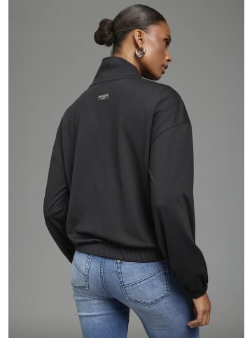 Bruno Banani Sweatjacke in schwarz