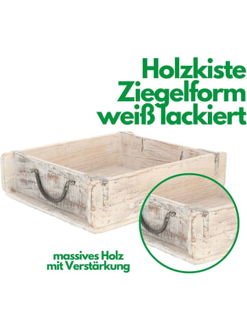 Novaliv Novaliv 3x Holzkiste Vintage Weiß 30 x 25 x 8 cm Alte Ziegelform Holz in Weiß
