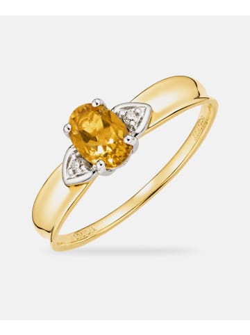 Diamant L'éternel Ring, mit Citrin, 375 Gelbgold