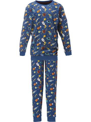 Erwin Müller Single-Jersey Kinder-Schlafanzug in blau