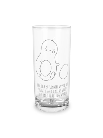 Mr. & Mrs. Panda Wasserglas Avocado Kern rollt mit Spruch in Transparent