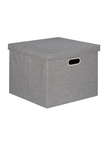 relaxdays 6x Aufbewahrungsbox in Grau - (B)43 x (H)34 x (T)43 cm