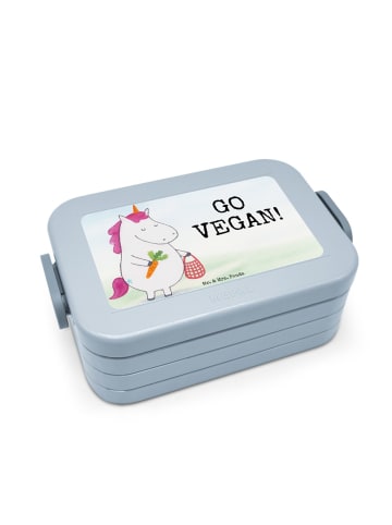 Mr. & Mrs. Panda Vesperbox Einhorn Vegan Design mit Spruch in Blau Pastell