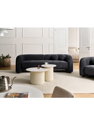 Beliani 3-Sitzer Sofa LEIREN in Schwarz - (W) 224 x (H) 68 x (L) 87 cm