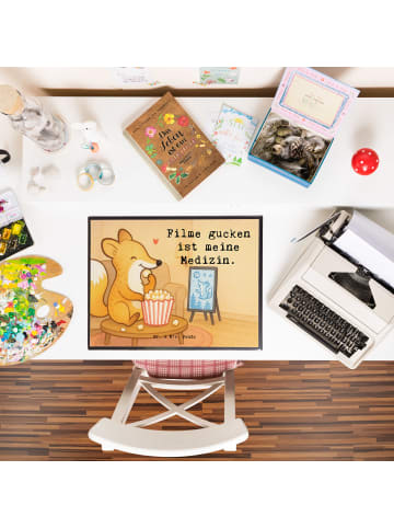 Mr. & Mrs. Panda Schreibunterlage Fuchs Filme gucken Design mit ... in Weiß