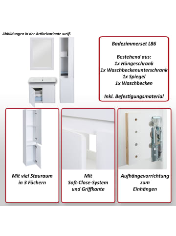 MCW Badezimmerset L86, Schwarz