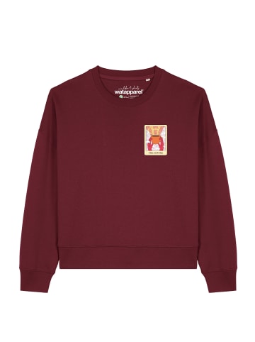 wat? Apparel Sweatshirt Tarot The Coffee in Weinrot