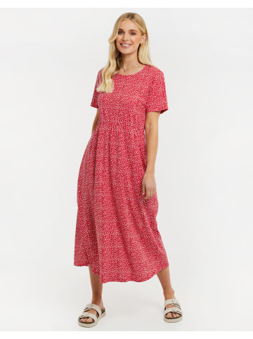 Threadbare Sommerkleid THB Danni Smock Midi Dress W/Pockets in rot