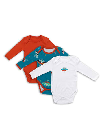 Schlummersack Bio Baby-Bodys langarm 3er-Pack in Dunkelblau