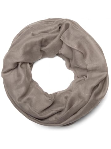 styleBREAKER Loop Schal mit Glitzer in Taupe