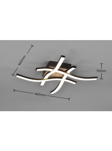 Reality Leuchten Deckenleuchte ROUTE in Holznachbildung