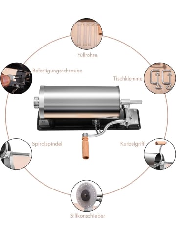 COSTWAY 2,7L Wurstfüller manuell in Silber