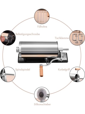 COSTWAY 3,6L Wurstfüller manuell in Silber