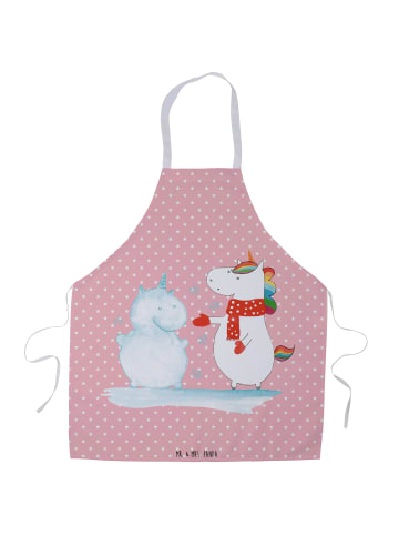 Mr. & Mrs. Panda Backschürze Einhorn Schneemann ohne Spruch in Rot Pastell